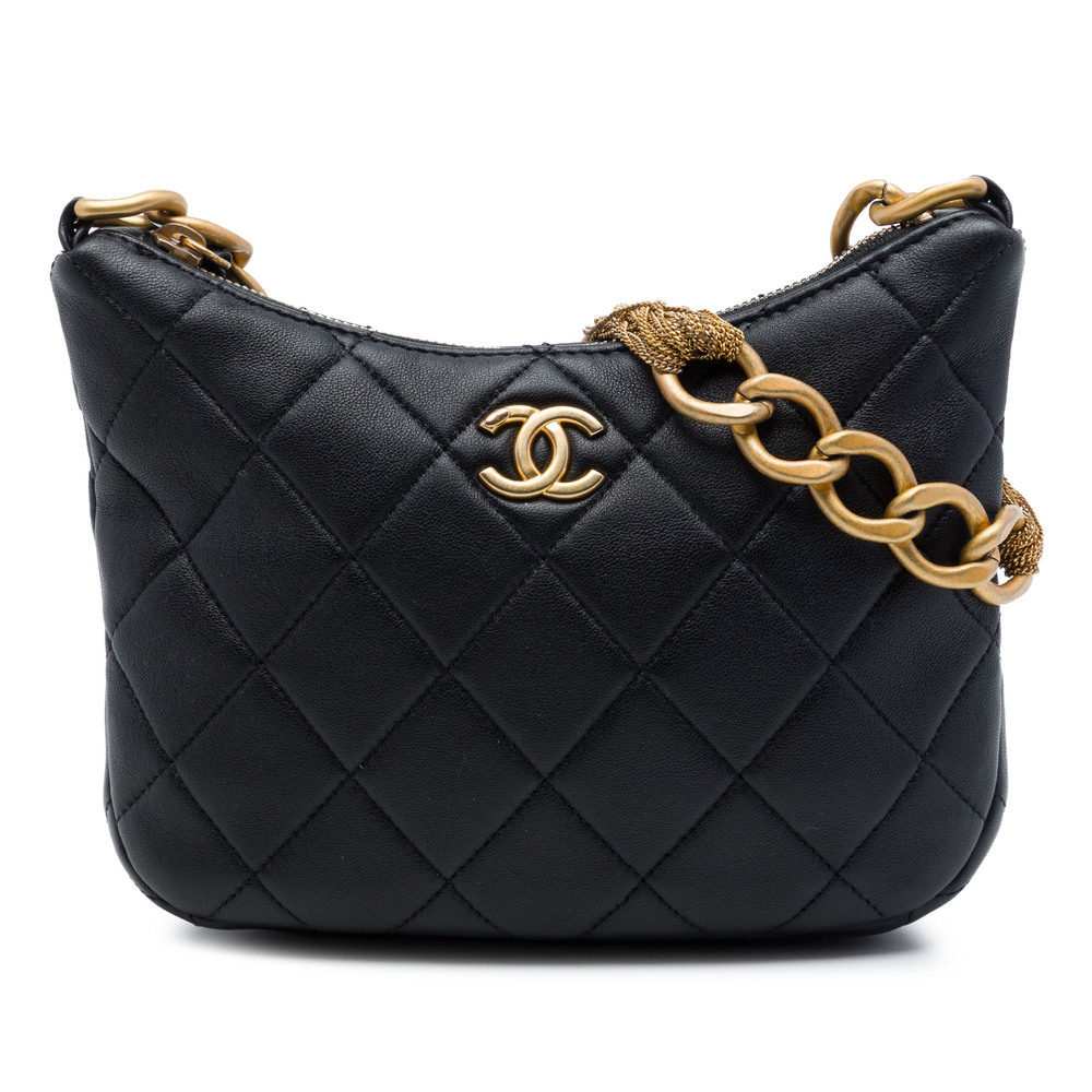 Pre-Loved Chanel Paris Dakar Quilted Lambskin Mixed Chain Hobo